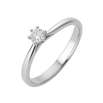 0,17 Ct Кольцо из белого золота с бриллиантом