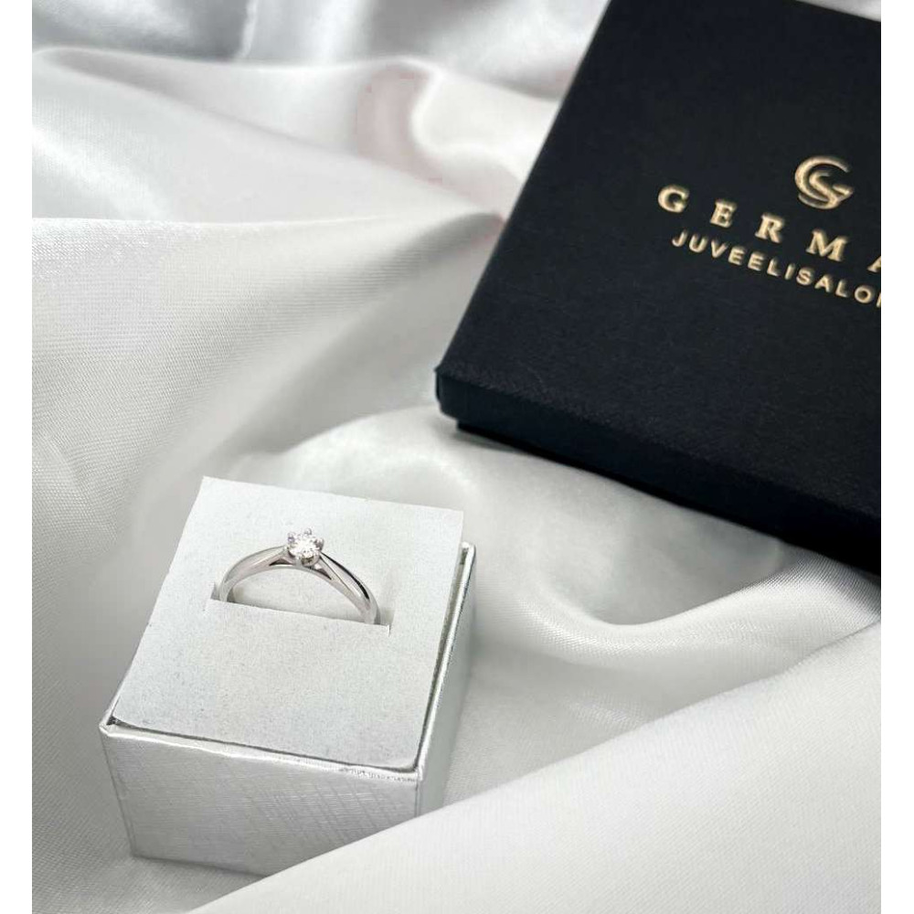 0,17 Ct Кольцо из белого золота с бриллиантом