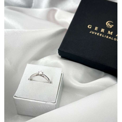 0,17 Ct Кольцо из белого золота с бриллиантом