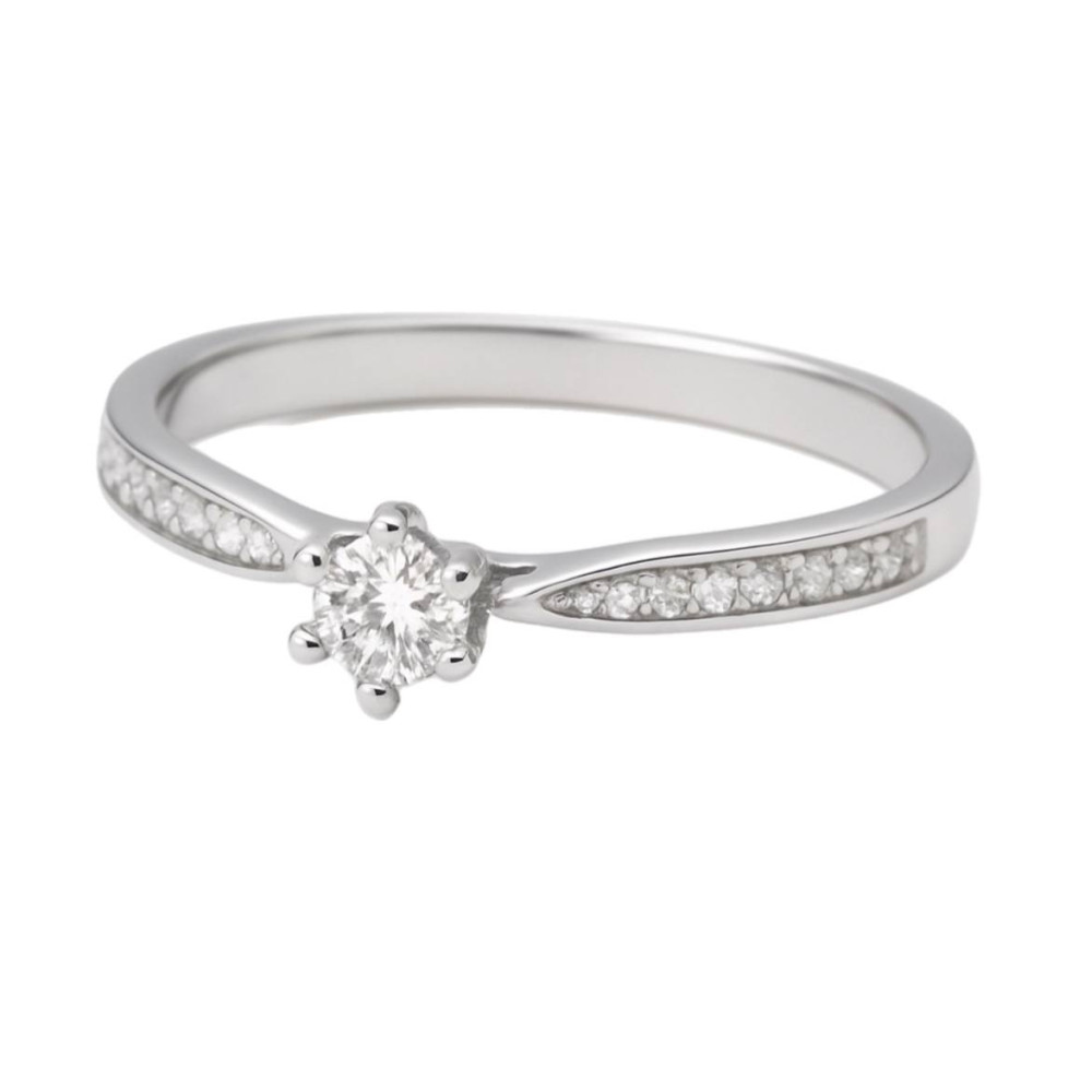 0,223 Ct Кольцо из белого золота с бриллиантами