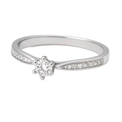 0,223 Ct Кольцо из белого золота с бриллиантами