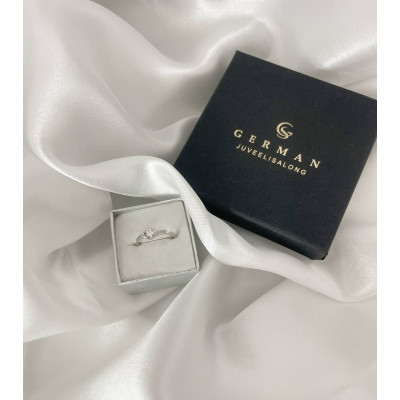 0,13 Ct Кольцо из белого золота с бриллиантом 