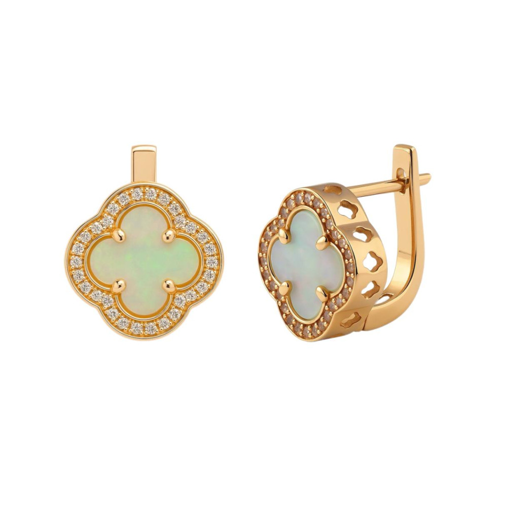 Roosakuldsed "Pärlmutterunistus" Kõrvarõngad