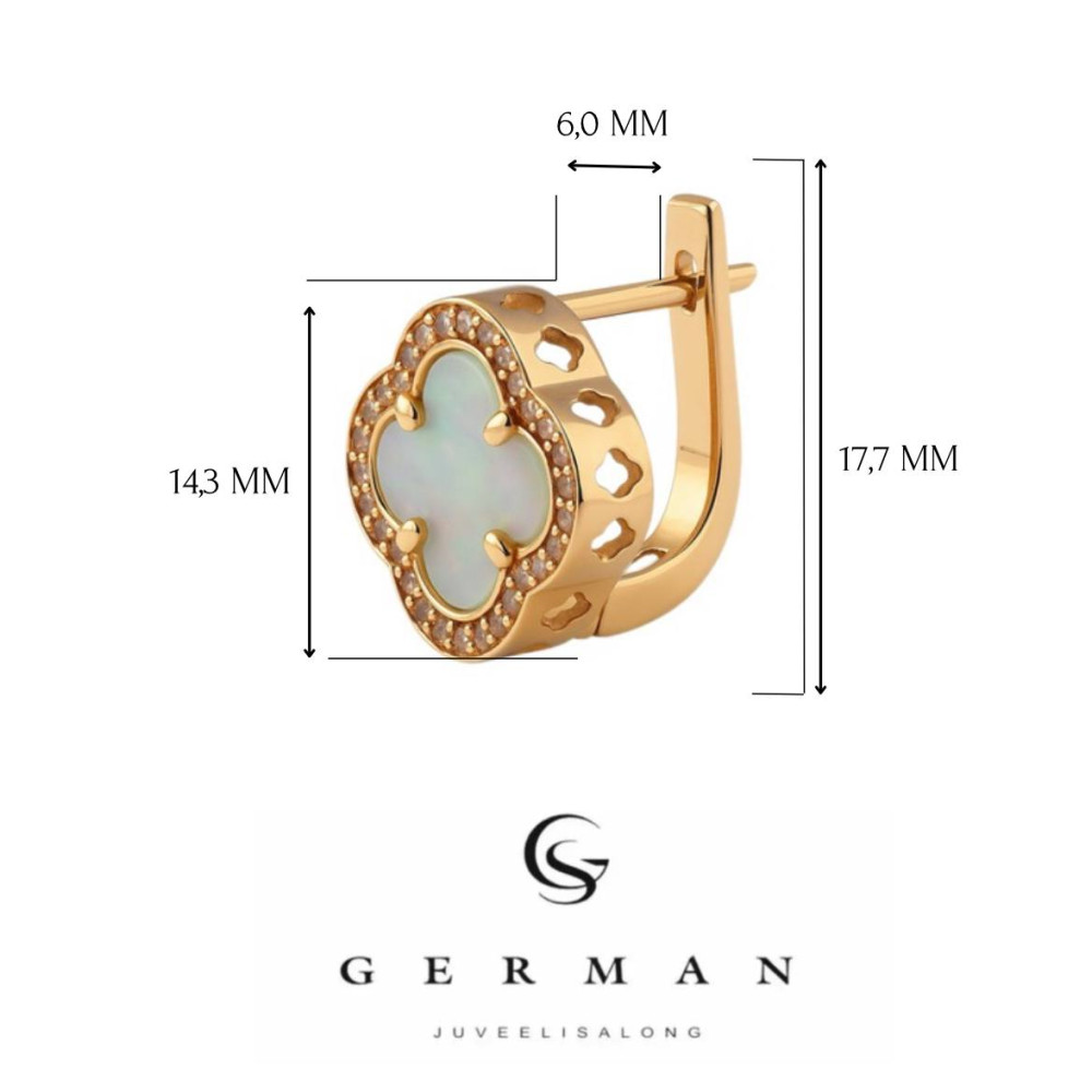 Roosakuldsed "Pärlmutterunistus" Kõrvarõngad