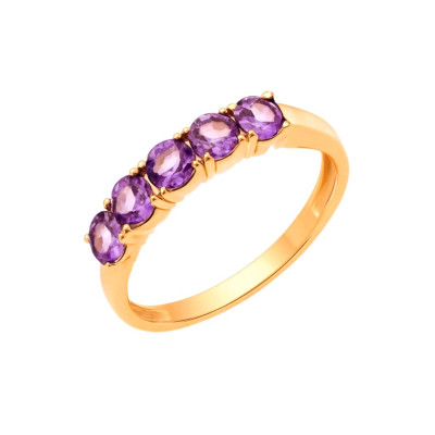 Rose Gold ring with Amethysts